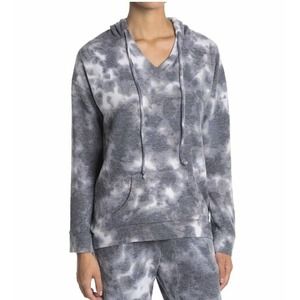 Theo and Spence Tie Dye Hoodie Charcoal Marble Pullover Long Sleeve Small NEW